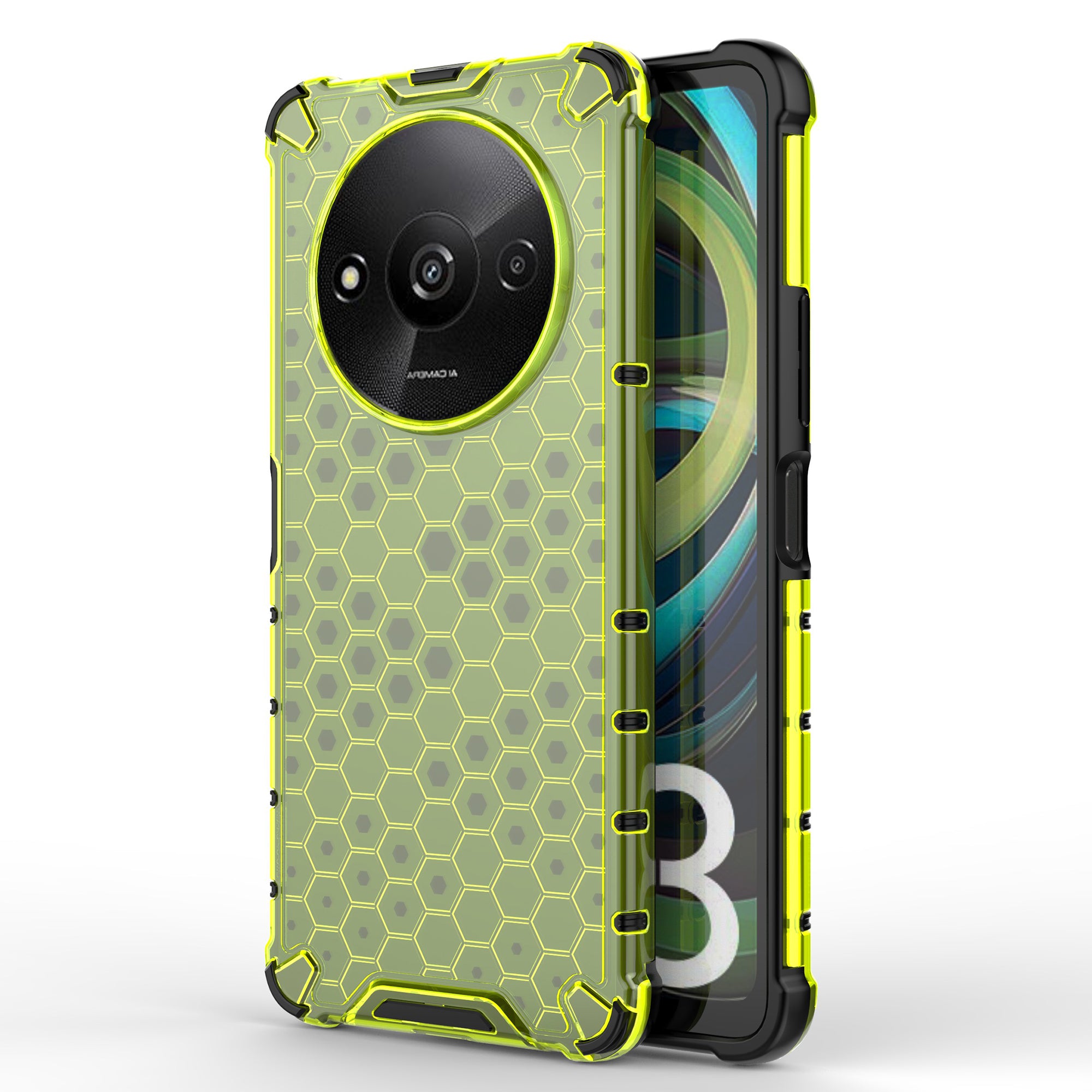 For Xiaomi Redmi A3 / Poco C61 4G Cell Phone Cases Honeycomb Design TPU+PC Anti-scratch Cover For Xiaomi Redmi A3 / Poco C61 4G Cell Phone Cases Honeycomb Design TPU+PC Anti-scratch Cover